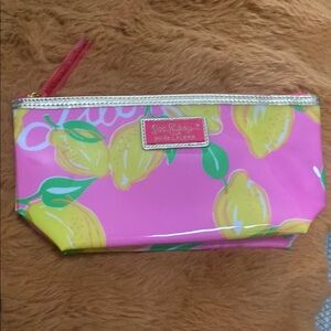 Lilly Pulitzer for Estée Lauder, Pink Lemon Print Cosmetic Bag